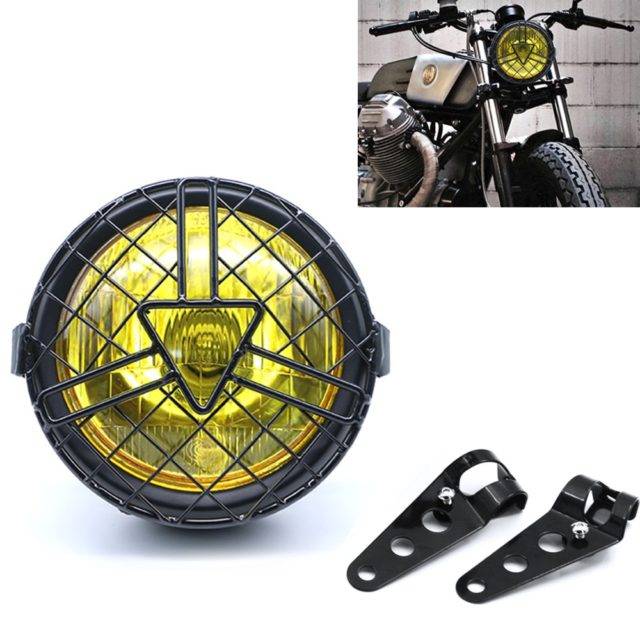 Motorcycle Head Lamp Lampshade Grill Cover Retro Vintage Bracket Mask Mount Headlight for Harley Cafe Racer Bobber ATV,Motorcycle,Cycling Motorcycle Headlights Motorcycle World