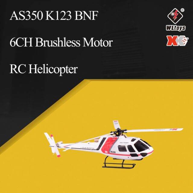 Wltoys XK AS350 K123 6CH 3D 6G System Remote Control Brushless Helicopter BNF without Transmitter Compatible With FUTABA S-FHSS RC Helicopters RC Vehicle World RC World